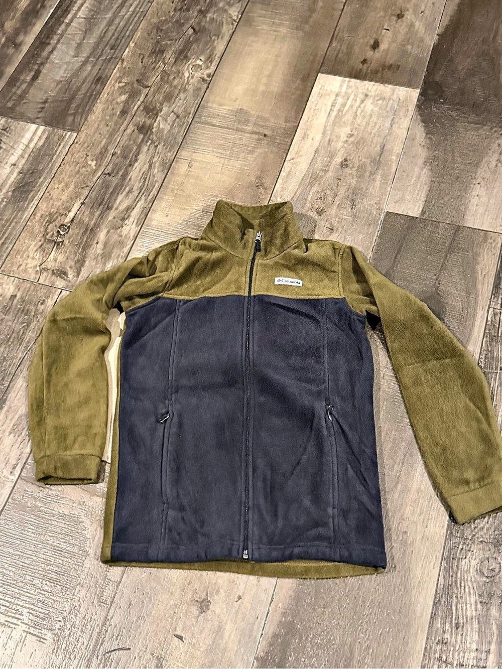 Kids Columbia Steens Mountain II Fleece Jacket Green & Blue Large (14/16)